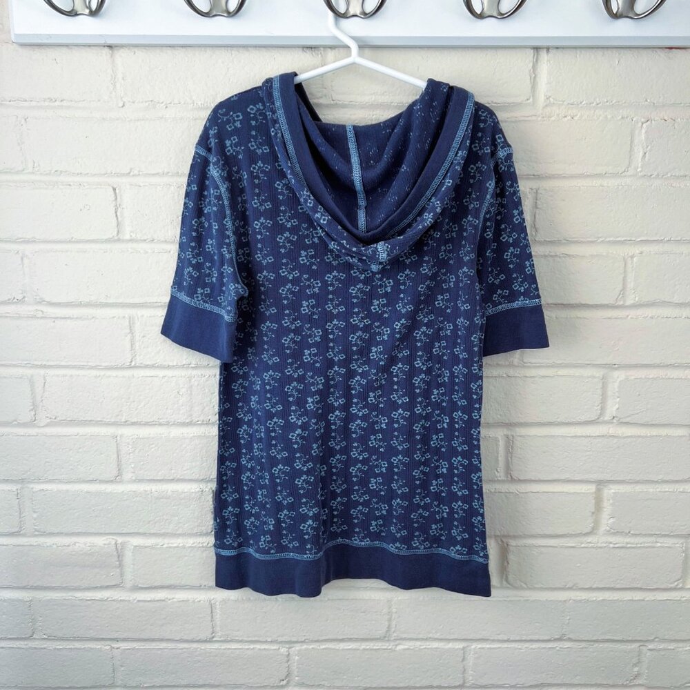 Girls Mossimo Supply Co Blue Hooded Short Sleeve Shirt | Large - Picture 4 of 5